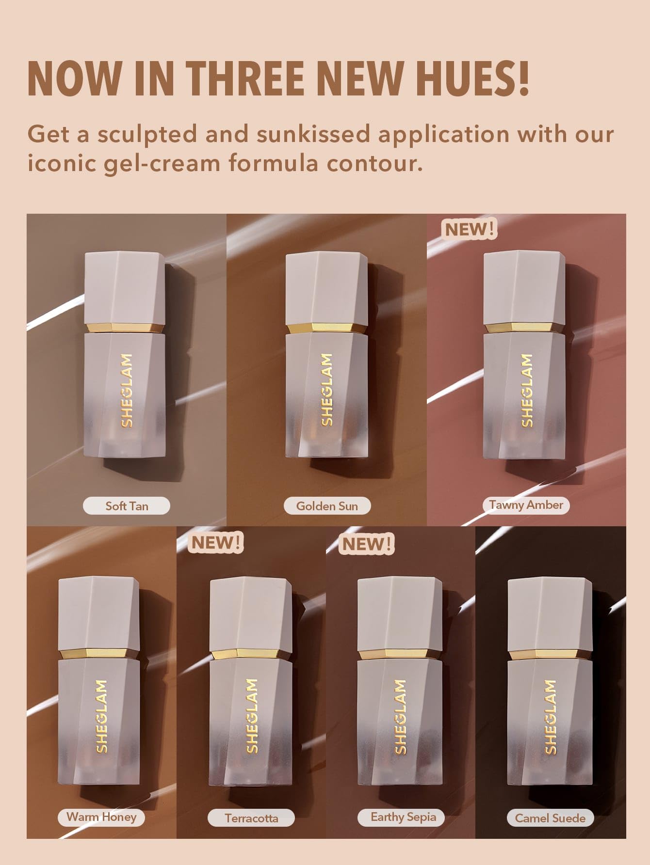 SHEGLAM Sun Sculpt Cool Toned Liquid Contour Stick Long Lasting Cream Bronzer Makeup - Golden Sun