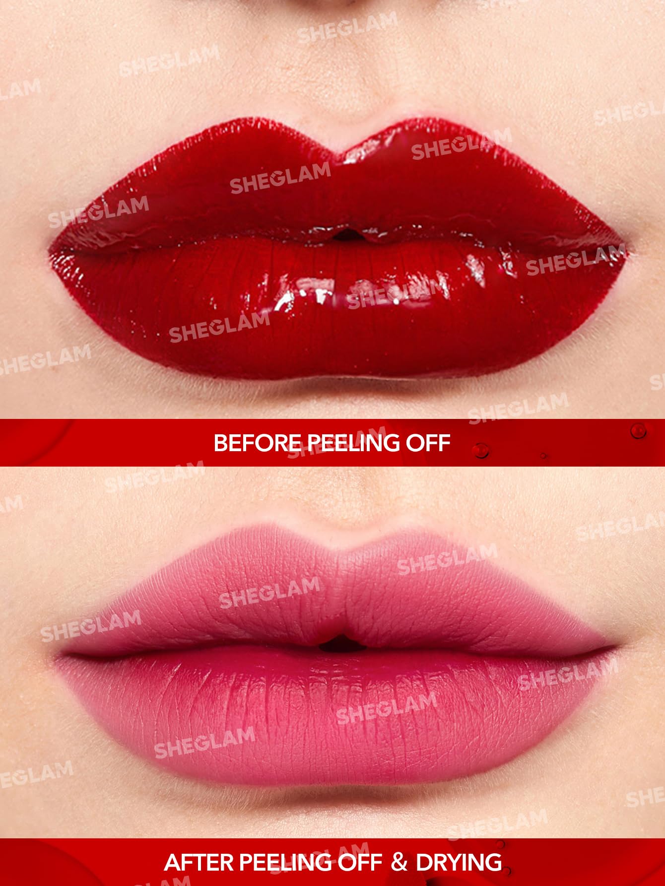 SHEGLAM Peel Talk Lip Tint Transfer-Proof, Highly Pigmented Color Peel Off Lip Stain Liner-Celeb Crush