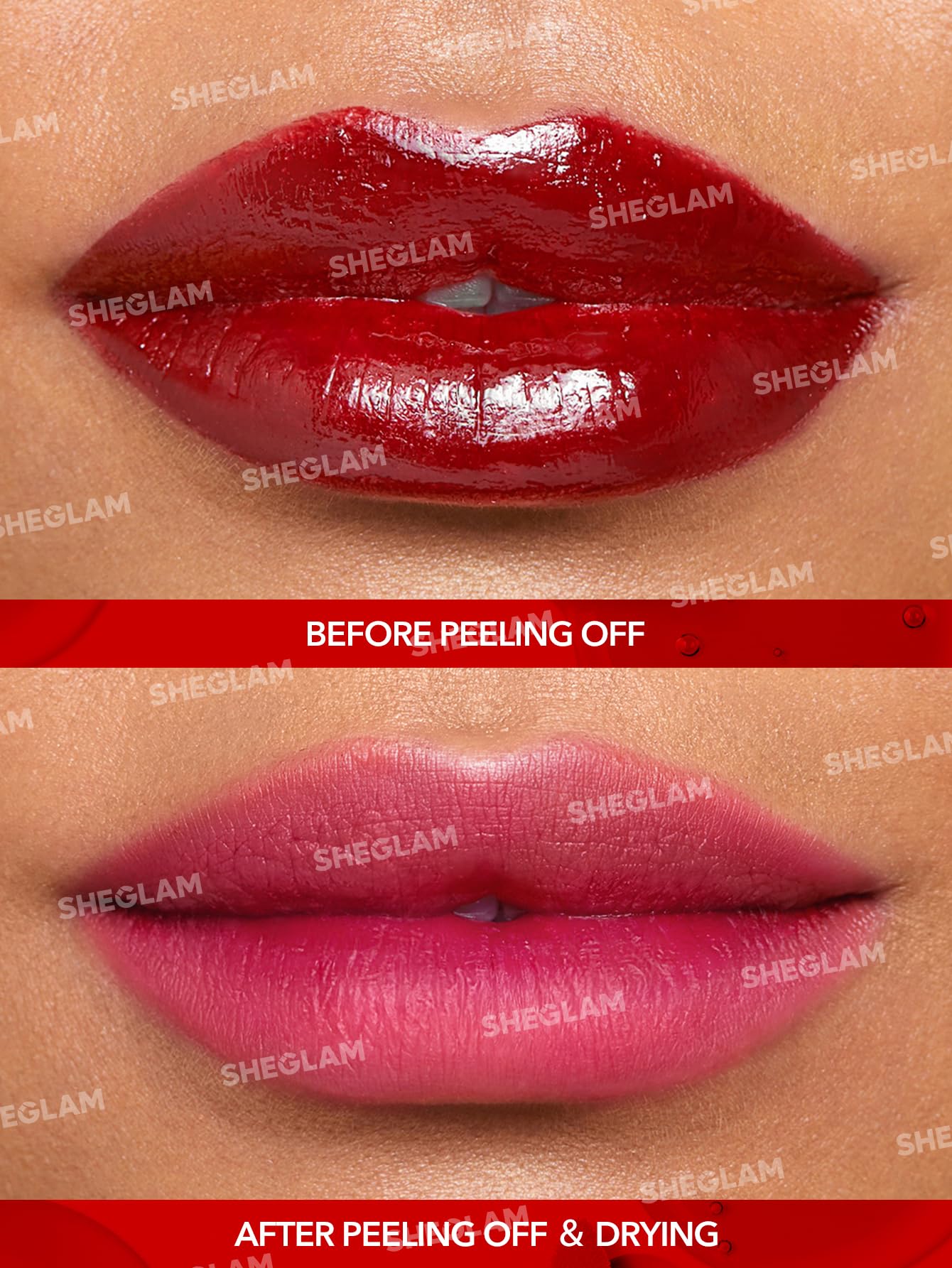 SHEGLAM Peel Talk Lip Tint Transfer-Proof, Highly Pigmented Color Peel Off Lip Stain Liner-Celeb Crush