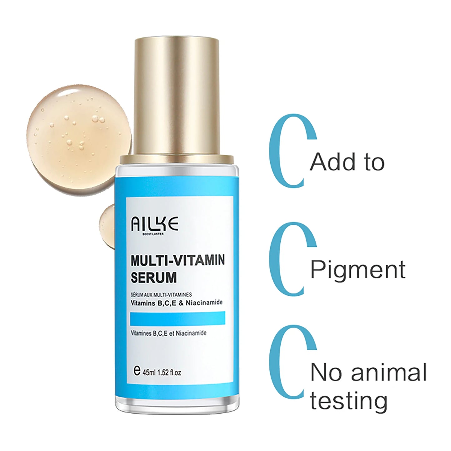 AILKE Multi-Vitamin Lightening Skin Care Set, Reduce Dark Spots, Whitening, Absorb Quickly, Moisturizes with Vitamins B/C/E