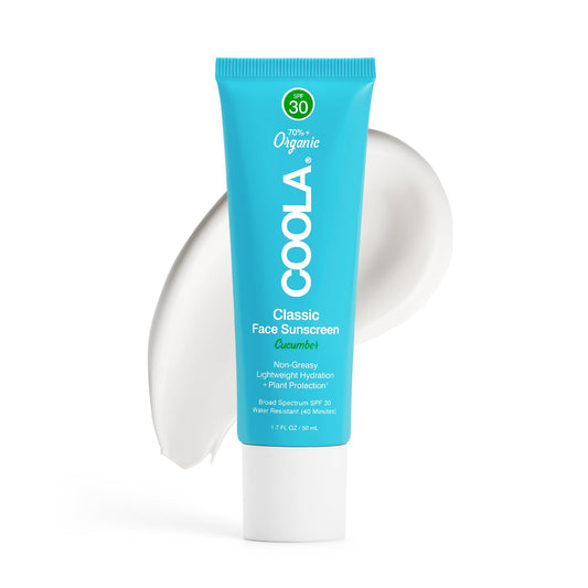 COOLA Organic Face Sunscreen SPF 30 Sunblock Lotion, Dermatologist Tested Skin Care for Daily Protection, Vegan and Gluten Free, Cucumber, 1.7 Fl Oz