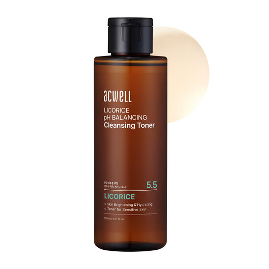 ACWELL Licorice pH Balancing Korean Toner for Cleansing 5.07 fl.oz. - Alcohol-Free PH5.5 Hydrating Facial Astringent - Skin Clarifying & Hydration Boosting Toner