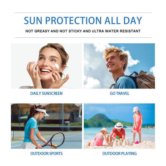 Centella Sunscreen SPF 50, Hyalu Cica Water-Fit Sun Serum, Face Sun Screen Long-Lasting Protection, Cen-tella Madagascar Sunscreen, NO White Cast - Dry Oily Skincare (Blue 1)