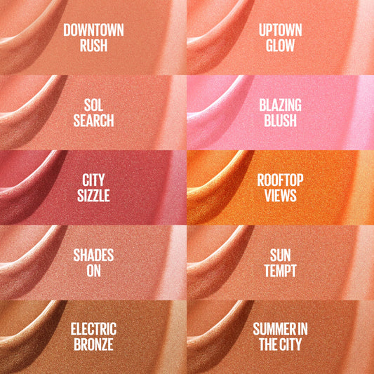Maybelline Sunkisser Multi-Use Liquid Blush and Bronzer, Blendable, Longwear, Glowy Make Up, City Sizzle, 1 Count